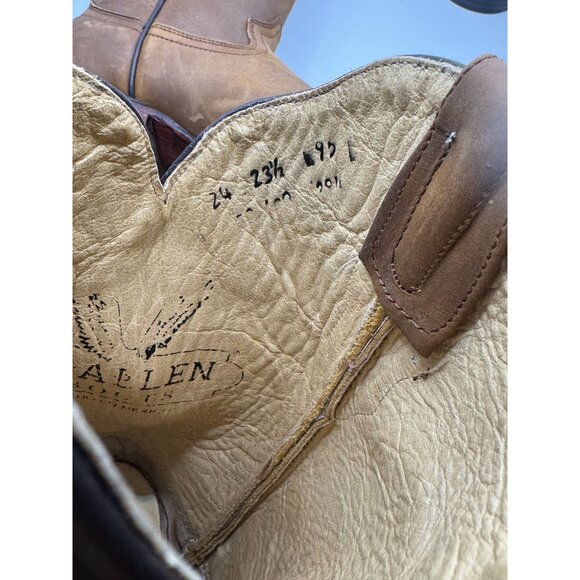 McAllen Women's Leather Western Cowboy Boots Tan Square Toe - Picture 7 of 14